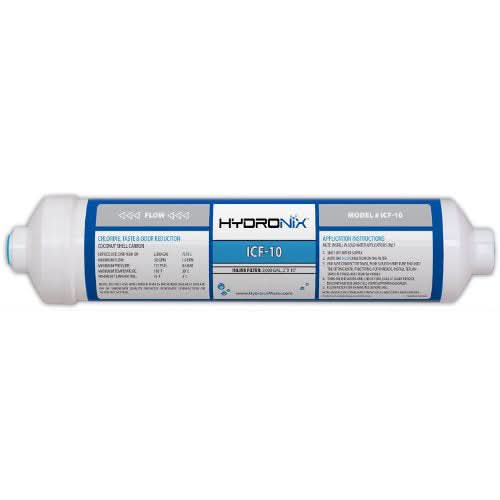 HYDRONIX INLINE COCONUT FILTER 2000 GAL, 2"X10", 1/4" FNPT - ICF-10