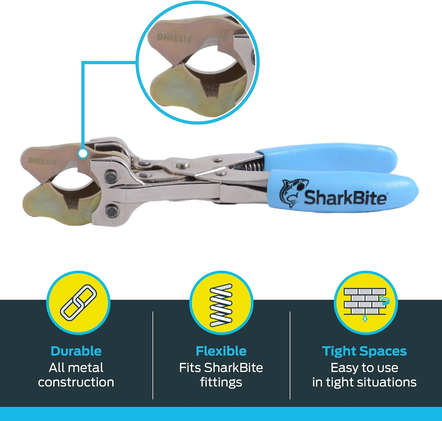 SharkBite 3/8 Inch to 1 Inch Pro Push to Connect Disconnect Tool, PEX Pipe, Copper, CPVC, PE-RT, HDPE, PROD3810