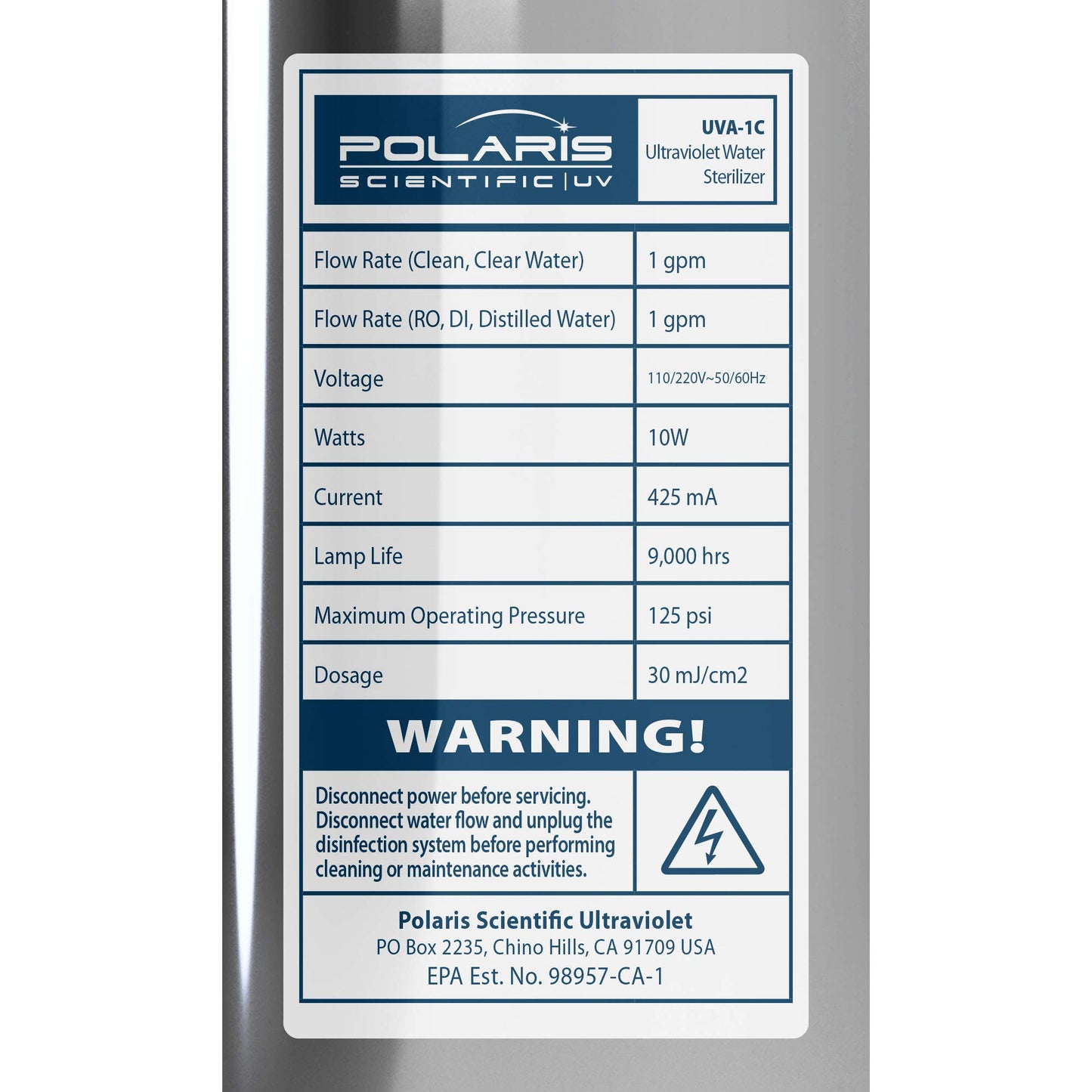 Polaris Scientific Ultraviolet Disinfection System (1 GPM)