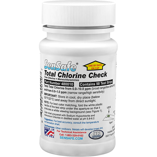 SenSafe Total Chlorine Test Strips – Bottle of 50 tests | ITS-480010