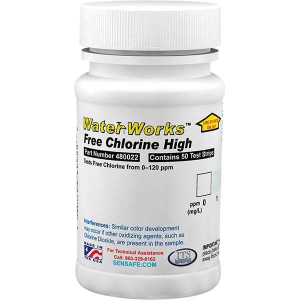 WaterWorks Free Chlorine High Range – Bottle of 50 tests | ITS-480022