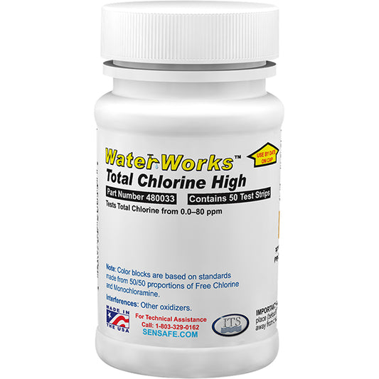 WaterWorks Total Chlorine HR High Range – Bottle of 50 | ITS-480033