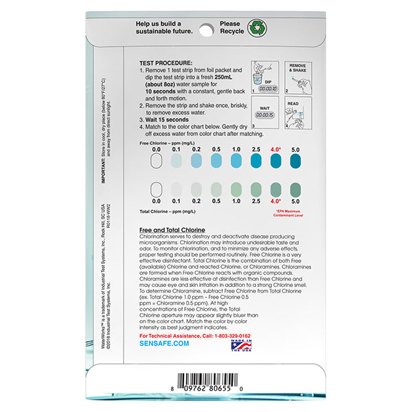WaterWorks II Free Chlorine and Total Chlorine WW2 – 30 test strips | ITS-480655