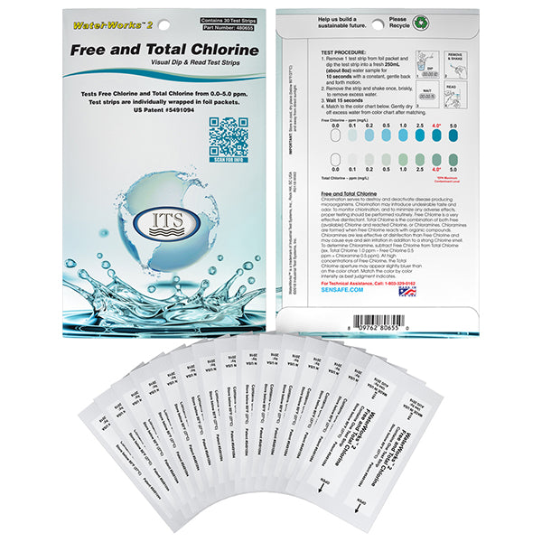 WaterWorks II Free Chlorine and Total Chlorine WW2 – 30 test strips | ITS-480655