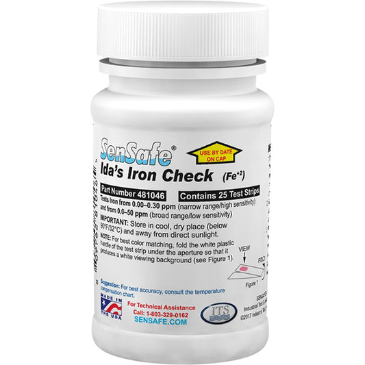SenSafe® Iron (Ida’s), (Fe+2) – Bottle of 25 tests | ITS-481046