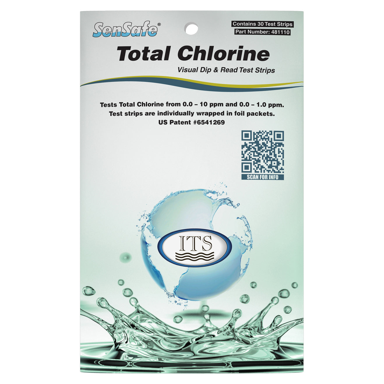SenSafe Total Chlorine Test Strips – 30 Foil Packets| ITS-481110