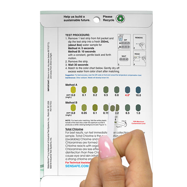 SenSafe Total Chlorine Test Strips – 30 Foil Packets| ITS-481110