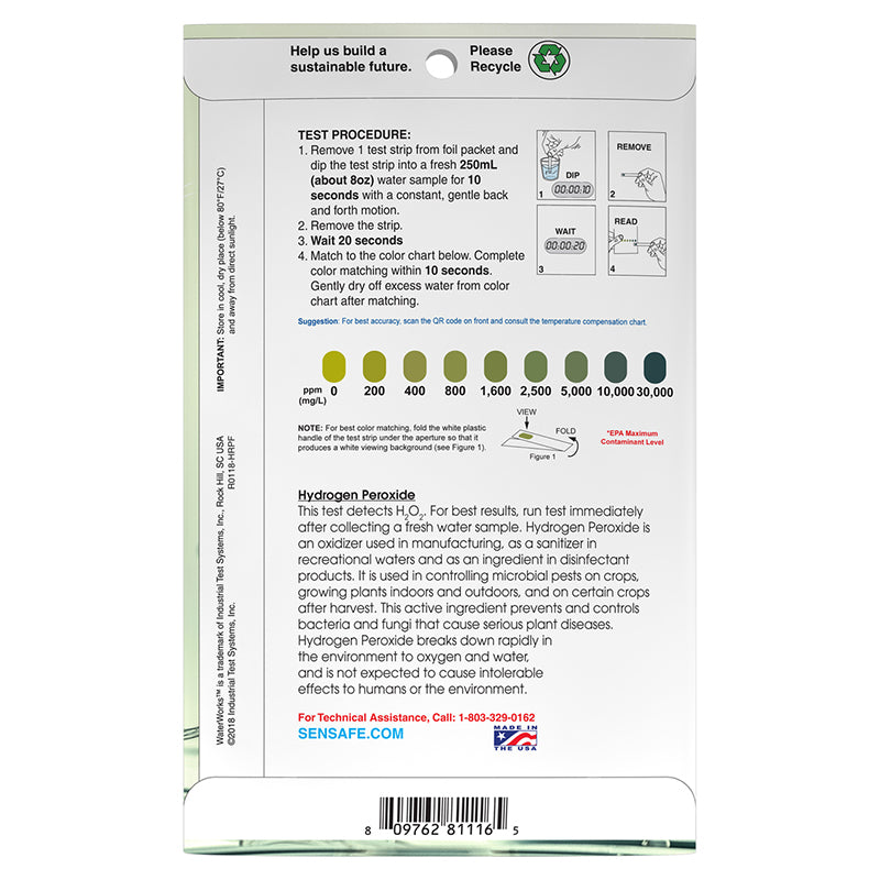 Sensafe High Range Peroxide -481116- back