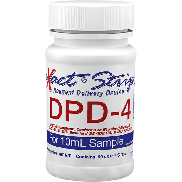 eXact® Strip DPD-4 Total Chlorine (10 mL sample) – Bottle of 50 tests | ITS-481670