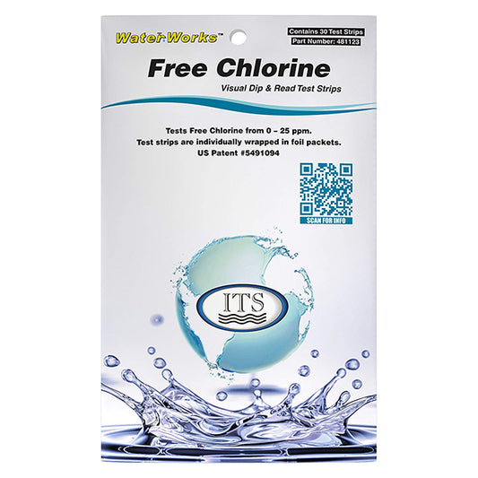 WaterWorks Free Chlorine Check Test Strips – 30 foils packet tests | 481123