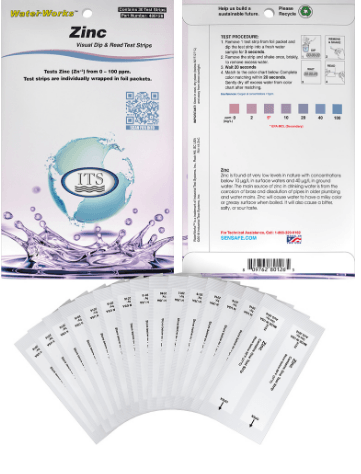 WaterWorks Zinc Test Strips in Foil Packets – 30 Tests | 480126