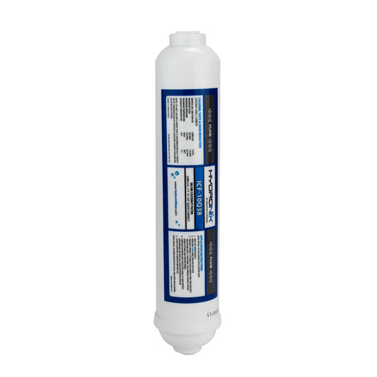 HYDRONIX INLINE CALCITE INLINE FILTER 3”X10”,  3/8" QUICK CONNECT - ICF-CAL10Q38