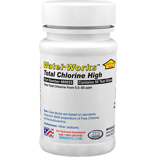 WaterWorks Total Chlorine HR High Range &#8211; Bottle of 50 | ITS-480033